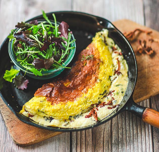 Omelette soufflée aux chanterelles